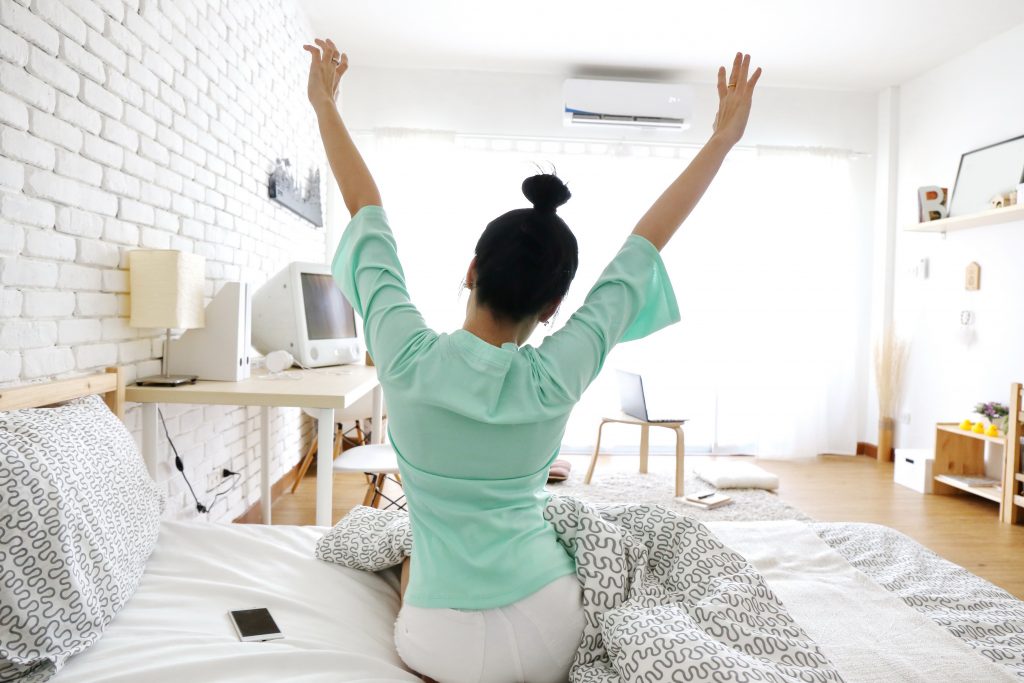 Woman stretching