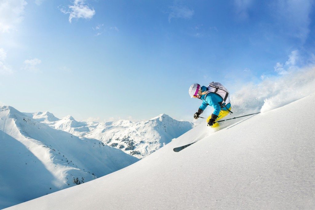 Female freeride skier