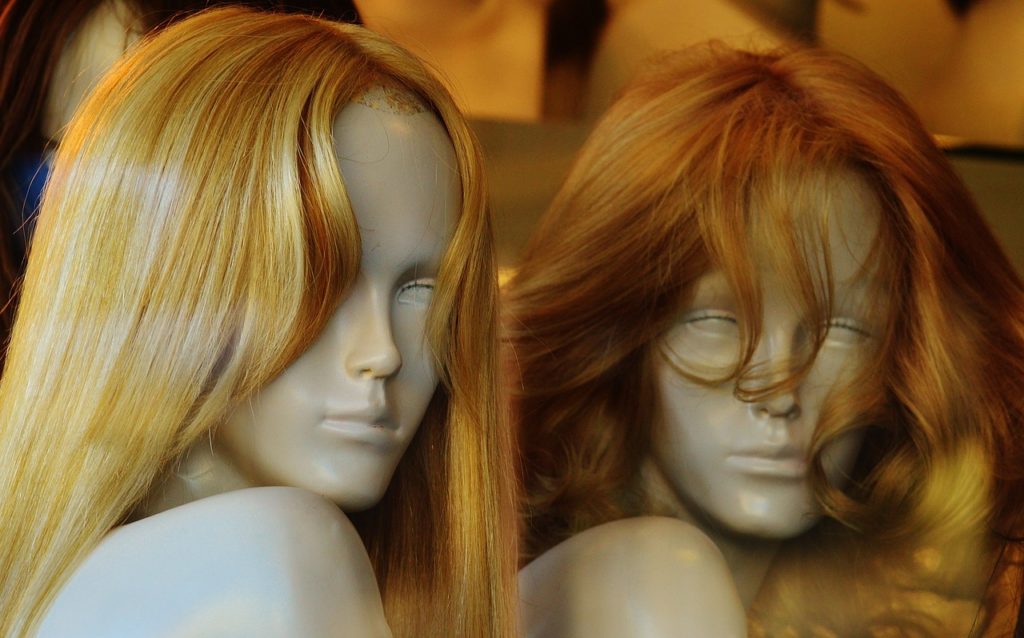 wigs on mannequins