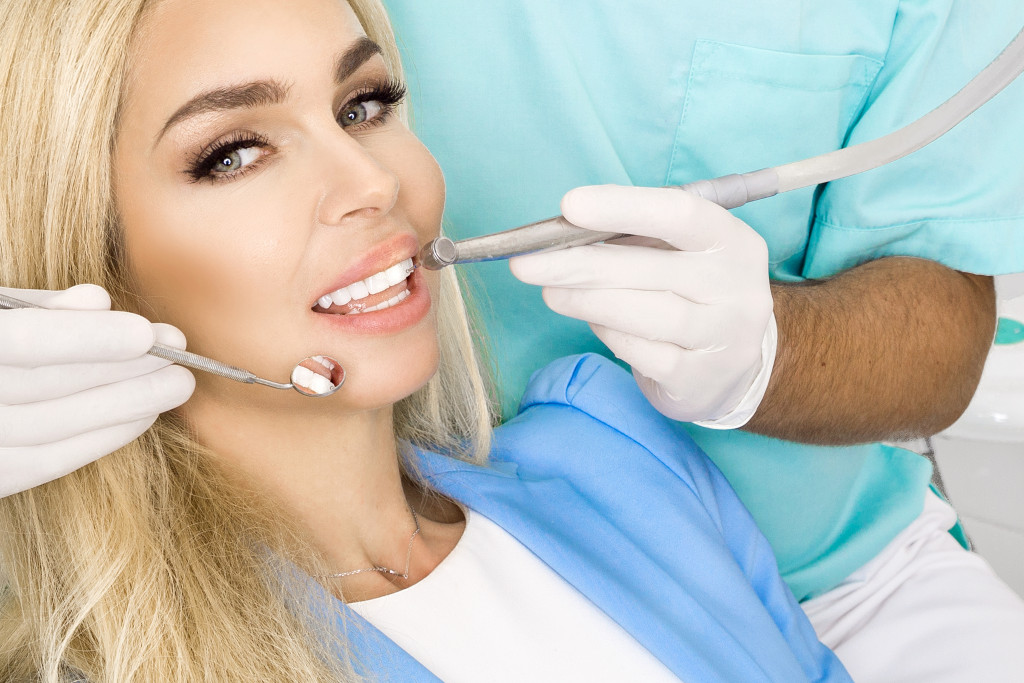 woman having a dental procedure