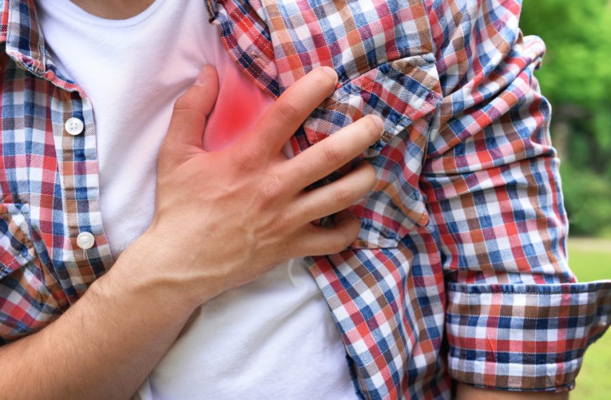 man with chest pain