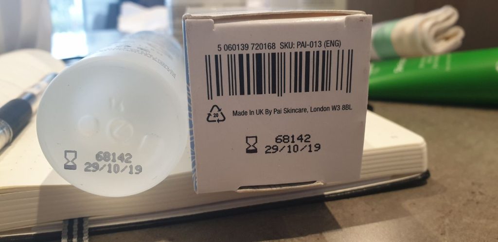Expiration Dates label at the bottom of the box